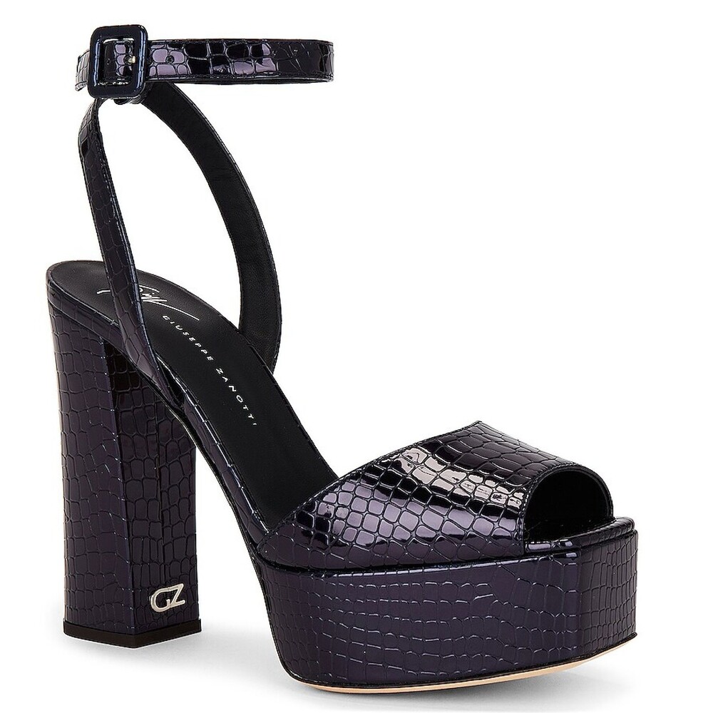Giuseppe Zanotti Heeled Sandal 40 US 10 Cocktail Wedding Italian Navy Blue Betty